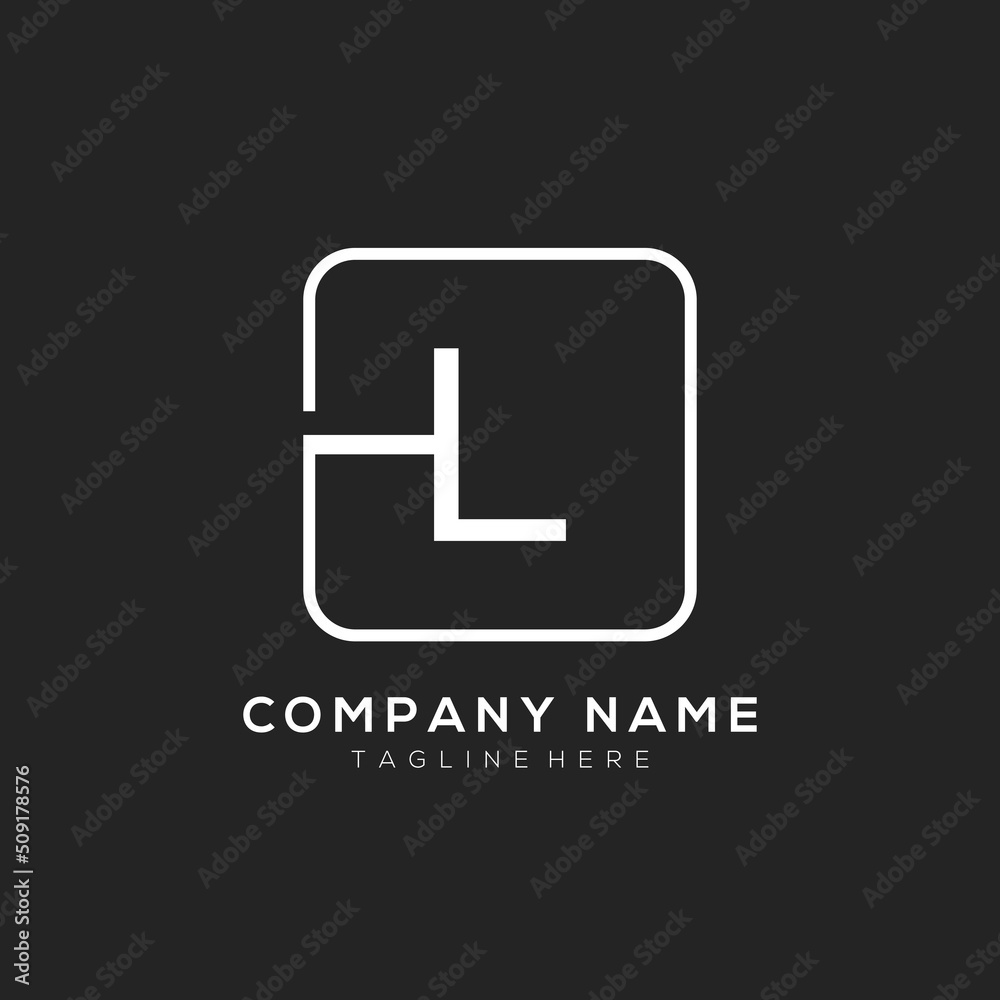Initial L logo design vector dark concept with white square element. L letter logo design. Initial L logo design vector dark concept with white square element. L letter logo design.