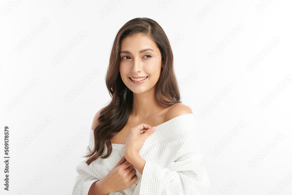 Beautiful young asian woman with clean fresh skin on white background, Face care, Facial treatment, Cosmetology, beauty and spa, Asian women portrait. Beautiful young asian woman with clean fresh skin on white background, Face care, Facial treatment, Cosmetology, beauty and spa, Asian women portrait.