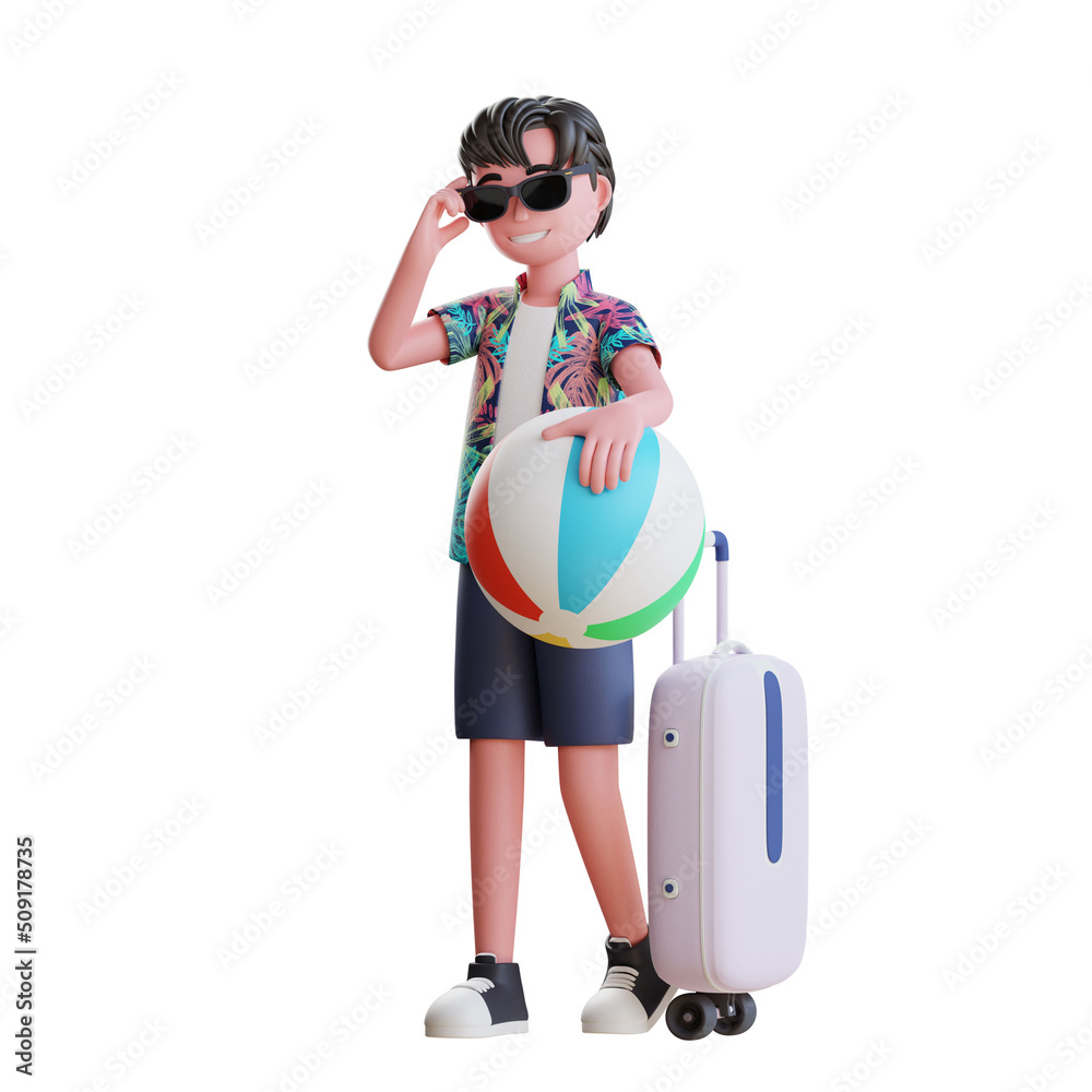 3D Summer Male Character Illustration
