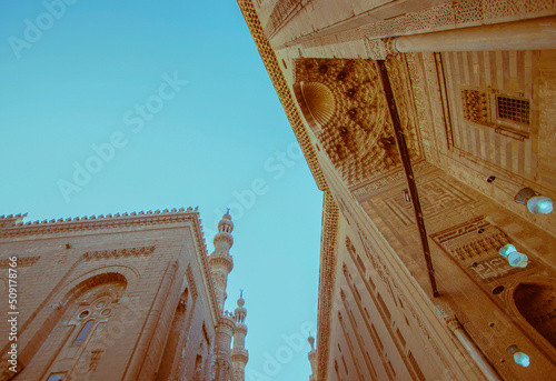 Intricate desgins on the entrance gate of El Sultan Hassan Mosque, Cairo
 photo