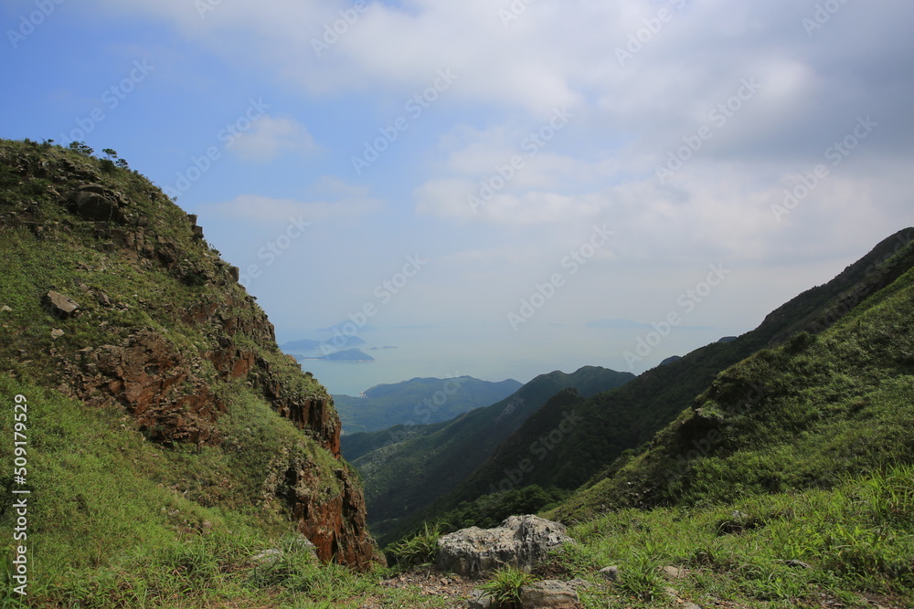 peak of Lantau peak in Hong Kong, one of highest mount, the lantau trails, South Phoenix Trail