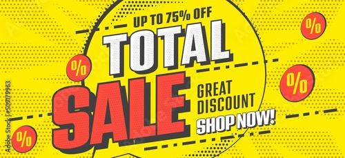 Sale banner advertising total great discount