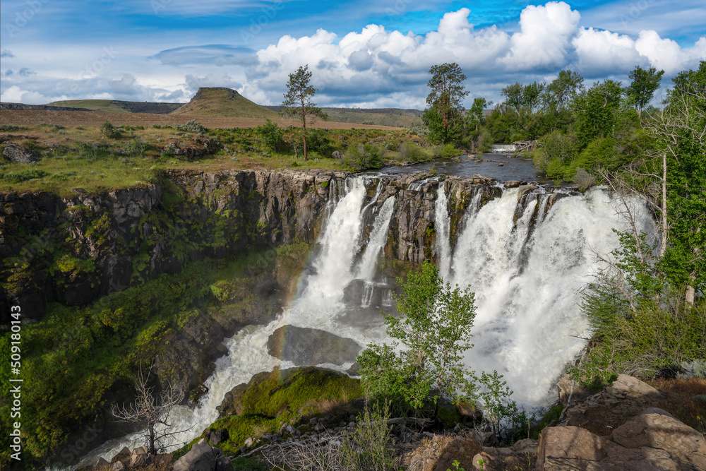 Fototapeta premium White River falls in White River Falls stqate park near Tygh Valley in Eastern Oregon. Focus stacked to insure sharp focus.
