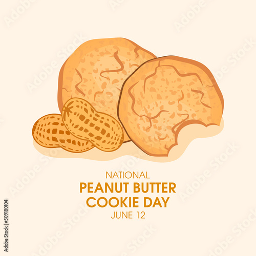National Peanut Butter Cookie Day vector. Sweet cookies with peanuts icon vector. June 12. Important day