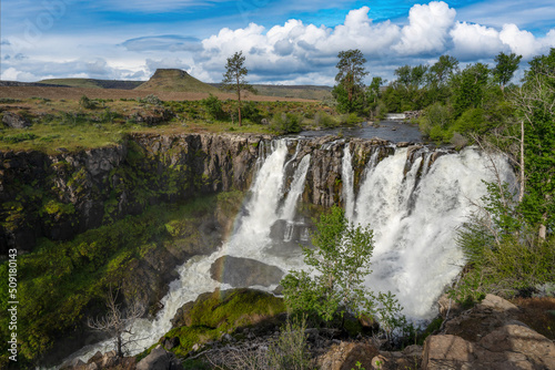 White River falls in White River Falls stqate park near Tygh Valley in Eastern Oregon.  Focus stacked to insure sharp focus.