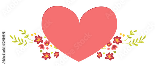 Heart with flowers self care symbol