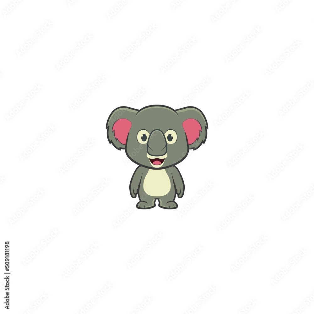 Naklejka premium Cute Koala Cartoon Character Mascot Logo Illustration