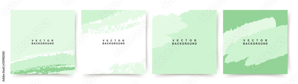 Abstract neutral background with  textures in green colors. Set of universal vector banner for card, presentation, poster, social media post, advertising