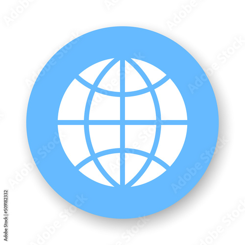 Web flat icon. White glyph on blue background. Best for print  business cards  mobile apps  social media and web design.