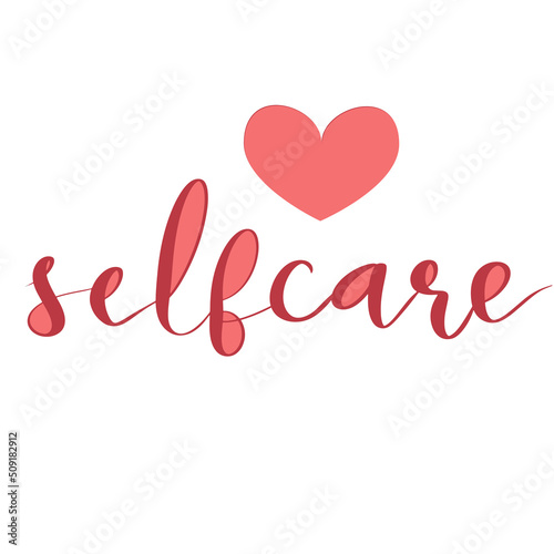 Wallpaper Mural Self care hand drawn lettering design with flowers and heart hand lettering vector illustration Torontodigital.ca
