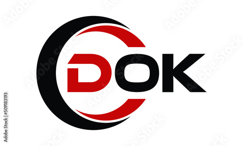 DOK swoosh three letter logo design vector template | monogram logo | abstract logo | wordmark logo | letter mark logo | business logo | brand logo | flat logo | minimalist logo | text | word | symbol