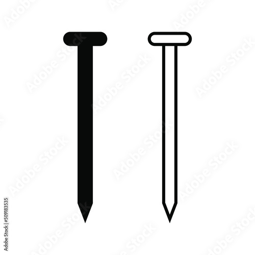 Metal nail icon, vector illustration.
