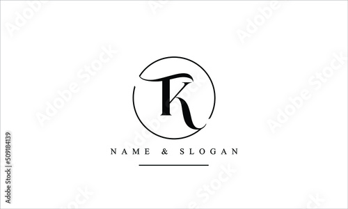 TK, KT, T, K abstract letters logo monogram