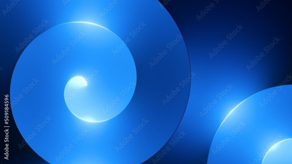 3d rendering, abstract modern minimal wallpaper with spiral helix shape glowing over the blue background 3d rendering, abstract modern minimal wallpaper with spiral helix shape glowing over the blue background
