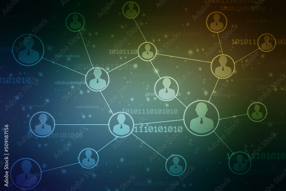 Business Network Concept Background, Social Networks and interaction concept, Digital Abstract Technology background, Social connection and networking background