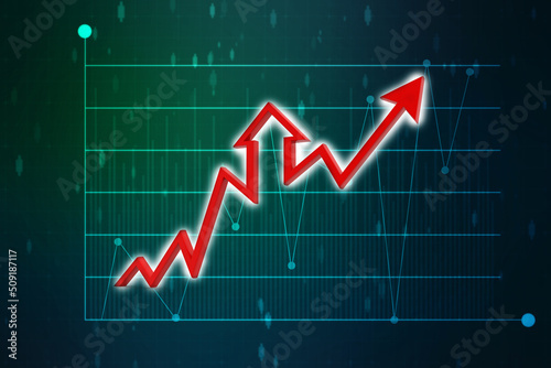 3d rendering business graph and documents. Stock market chart. Business graph background, Financial Background