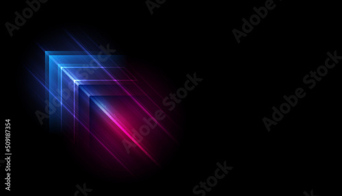 Modern abstract arrows. High-speed technology movement. Dynamic motion on blue background. Movement futuristic pattern for banner technology concept.