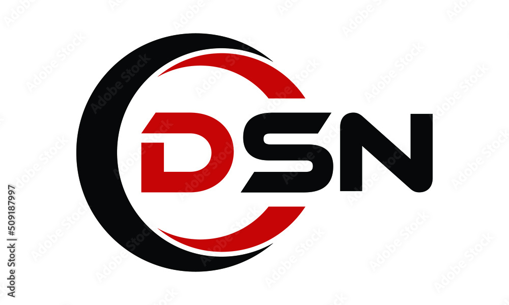 DSN swoosh three letter logo design vector template monogram logo abstract logo wordmark