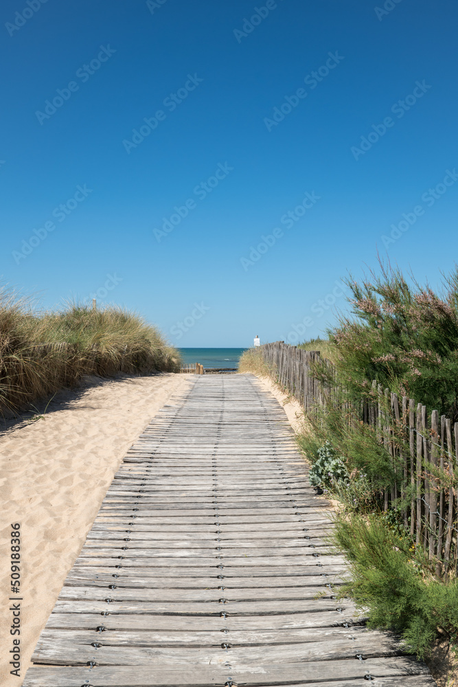 Ile d’Oléron (Charente-Maritime, France), chemin d’accès à la plage