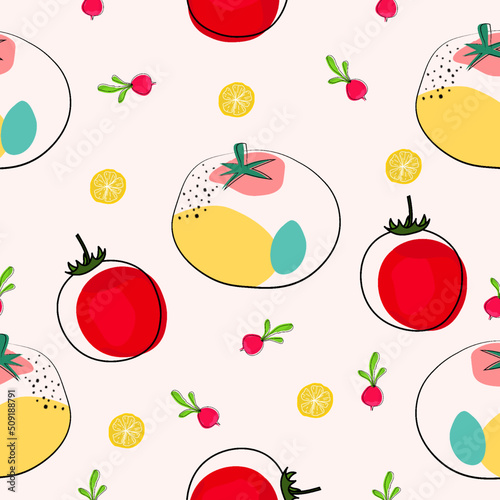 seamless pattern with Abstract tomato