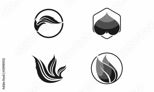 Leaf set symbol vector logo