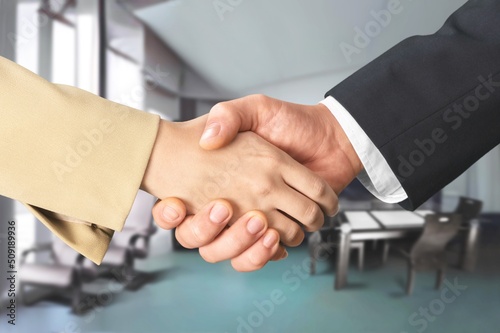 Business handshake. Buy and sell real estate International Investment contract, meeting.