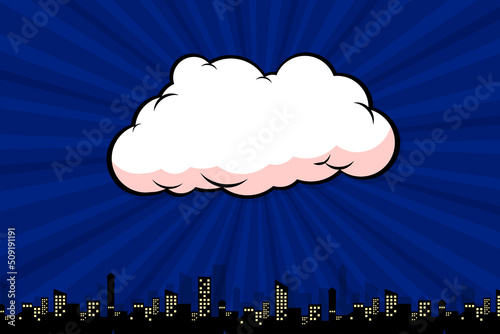comic background with pop art style and cloud computing