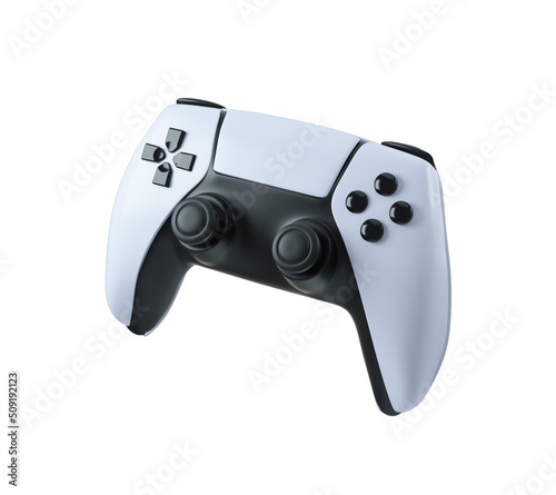 Futuristic gamepad isoalted on white. 3d rendering. photo