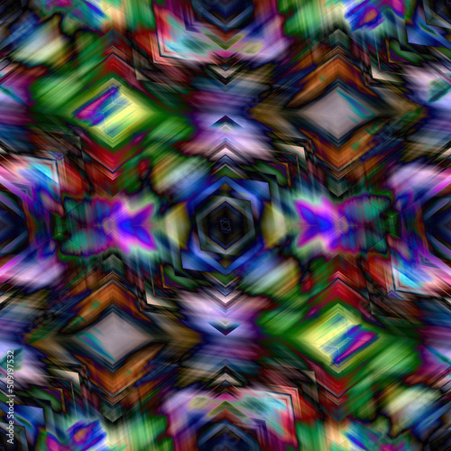 multicolor abstract geometric pattern in kaleidoscope style. Background, colorful Futuristic Background,