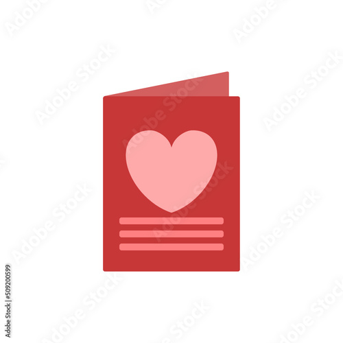 Cute love confession card isolated on white background