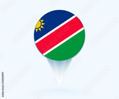 Free Download Map pointer with flag of Namibia. - GFXLoad
