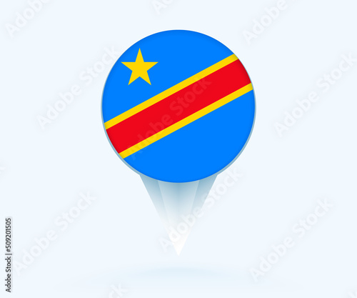 Free Download Map pointer with flag of DR Congo. - GFXLoad
