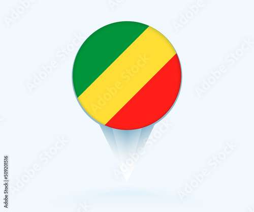Free Download Map pointer with flag of Congo. - GFXLoad