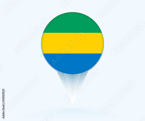 Map pointer with flag of Gabon. Free Download Map pointer with flag of Gabon. - GFXLoad