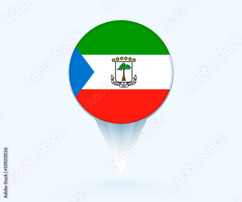 Map pointer with flag of Equatorial Guinea.