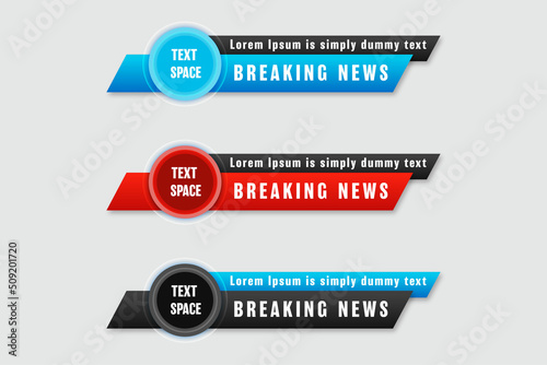 Stylish lower third banner template design premium Vector