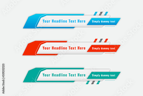 Stylish lower third banner template design premium Vector