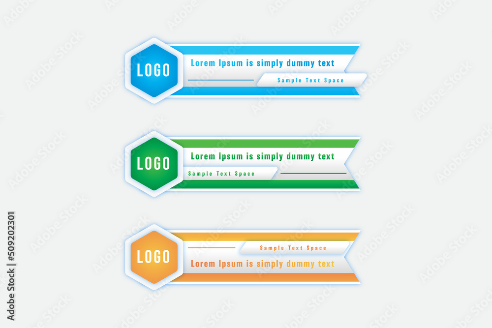 Stylish Gradient lower third banner template design premium Vector Stylish Gradient lower third banner template design premium Vector