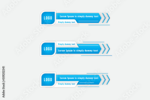 Geometric lower third banner template design premium Vector