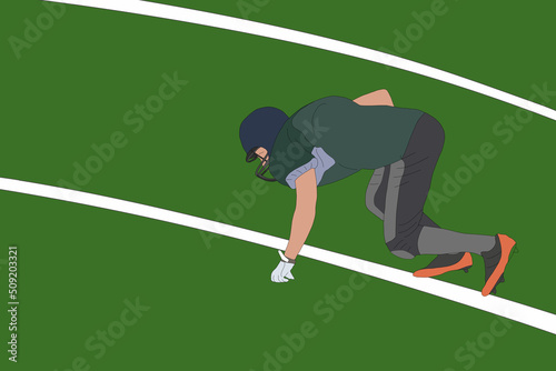 American football player, abstract silhouette, running man