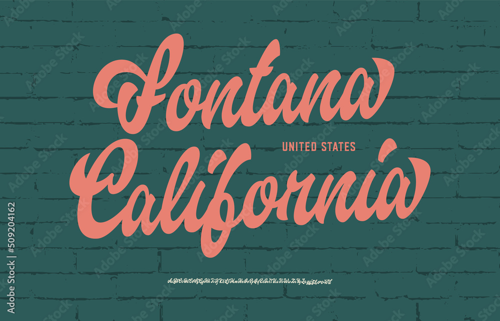 Original Brush Script Font. Retro Typeface. Vector Illustration. Stock