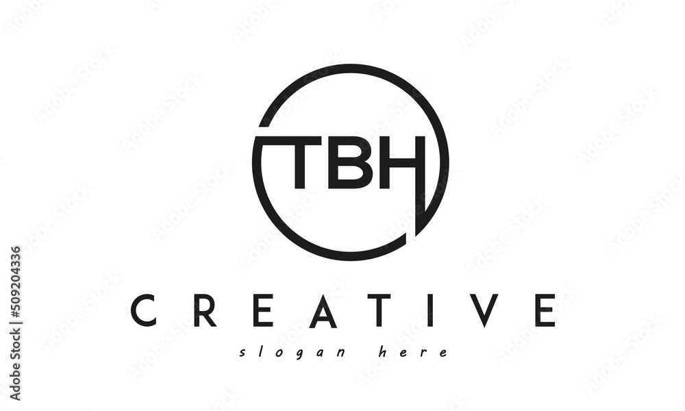 initial TBH three letter logo circle black design initial TBH three letter logo circle black design