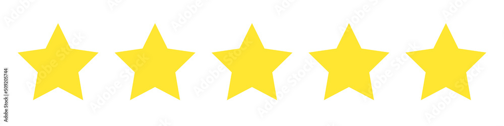 Star golden icon. Customer feedback concept. Vector 5 stars rating review. Quality shape design. Vector yellow isolated five stars. Star golden icon. Customer feedback concept. Vector 5 stars rating review. Quality shape design. Vector yellow isolated five stars.