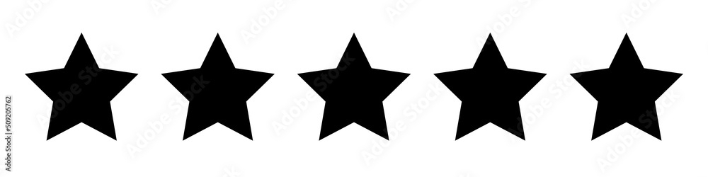 Star black icon on white background. Customer feedback concept ...