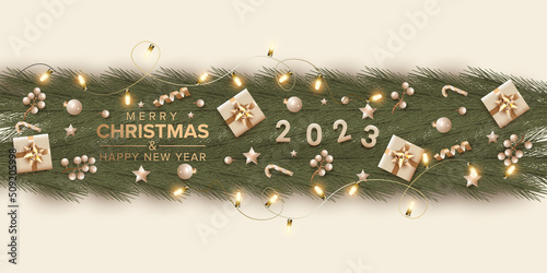 Christmas and happy new year 2023 baackground photo