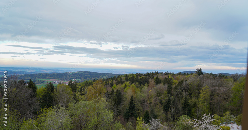 Landscape photos in the Bavarian Forest with fascinating clouds and blue sky Landscape photos in the Bavarian Forest with fascinating clouds and blue sky