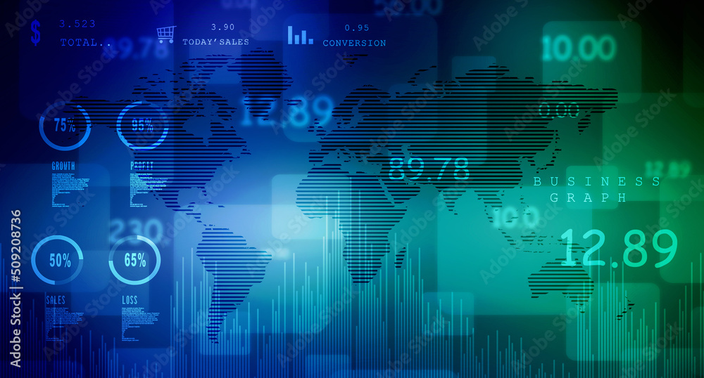 2d rendering Stock market online business concept. business Graph 2d rendering Stock market online business concept. business Graph