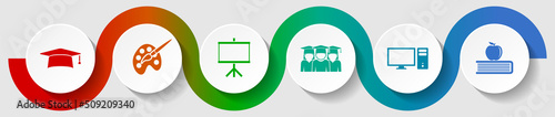 Web and business concept infographic vector template, education flat design illustration