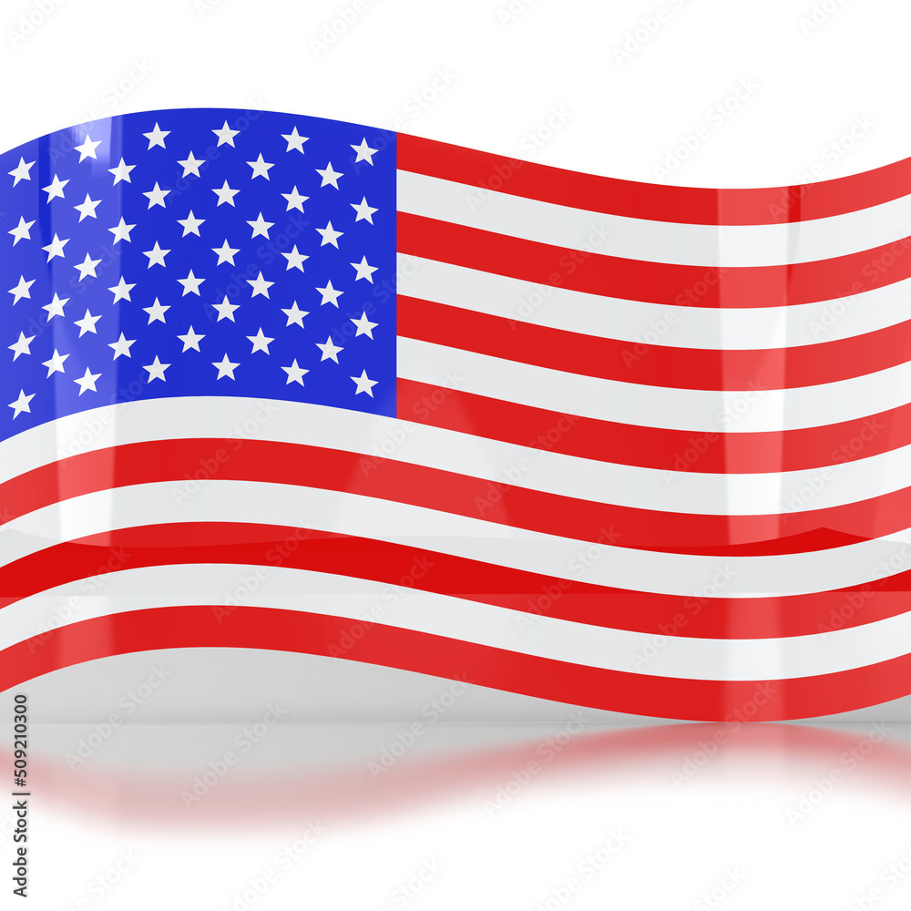 Fototapeta premium waving us/america/states flag 4th july independence day with shadowin 3d