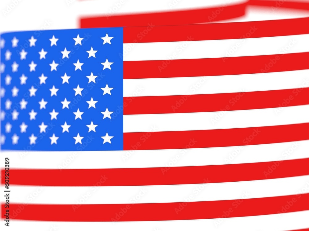 Fototapeta premium us/america/states spiral flag 4th july independence day in 3d